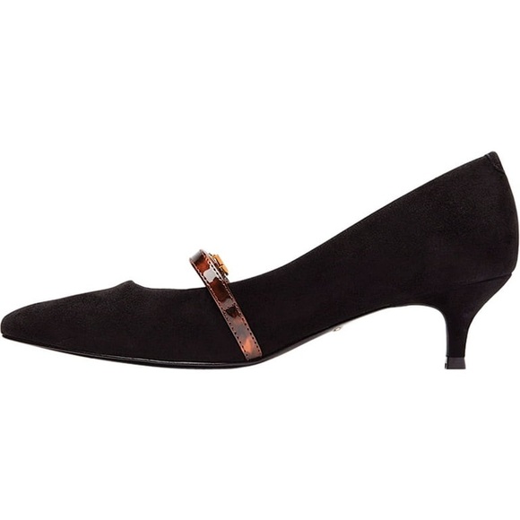 Women's Vionic Minnie Kitten Heel Shoe Black Tortoise Suede Sz 6 - Picture 4 of 11